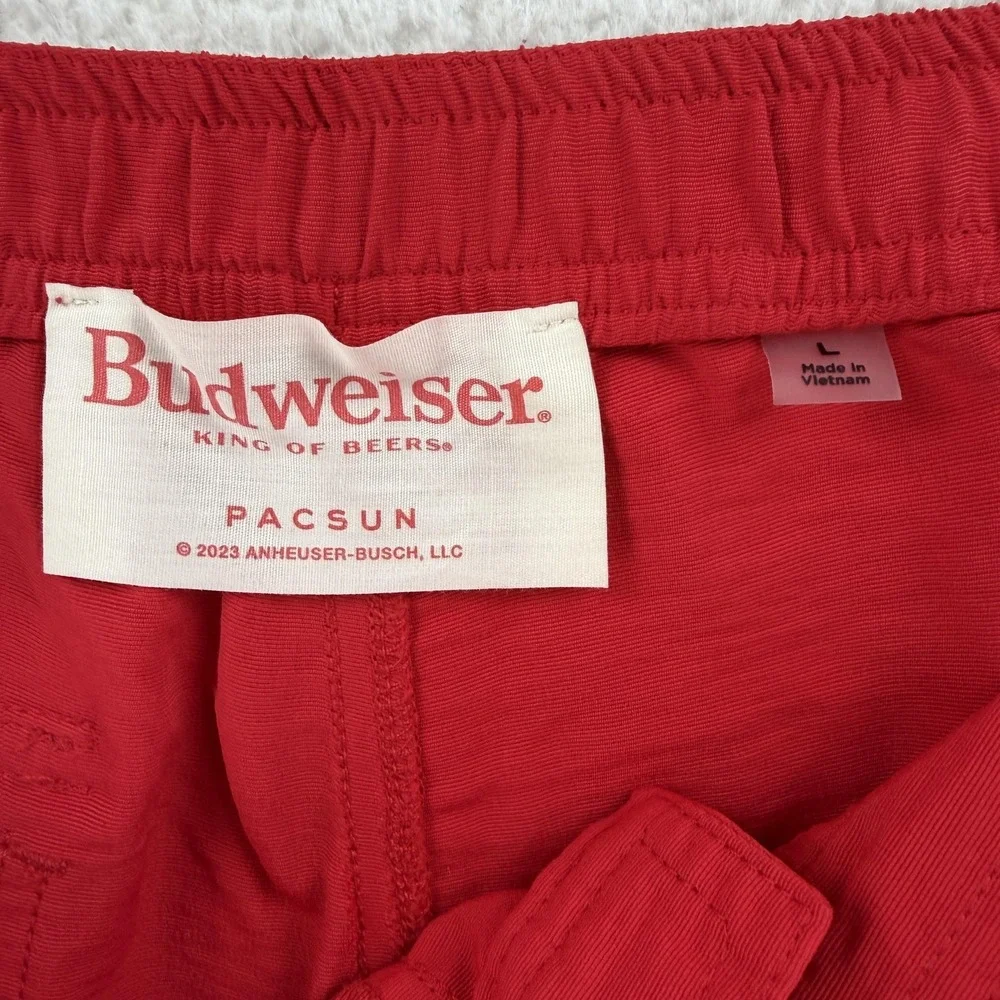 Budweiser Swim Shorts Mens Large Red Eagle Logo Boardshorts PacSun Beer Beach